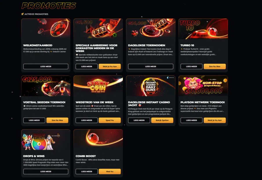 instant casino promoties